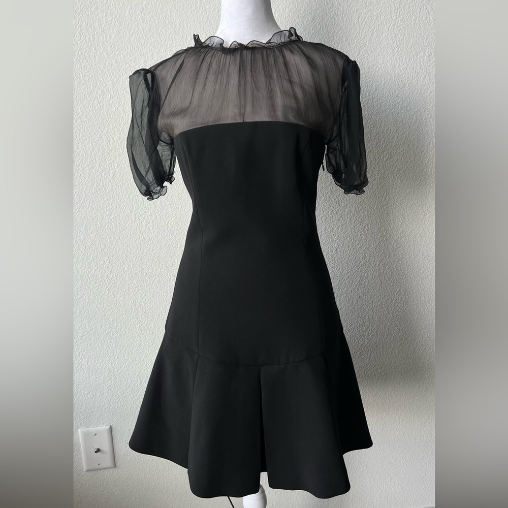 Miu Miu Black Mini Dress with Sheer Accents
